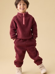 Rot - KIDLY by MORI Soft Sherpa Fleece Joggers - Bild 1 von 3