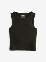 Black Boxy Rib Vest (3-16yrs) - Image 3 of 5