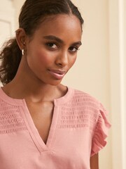 Laura Ashley Green/Pink Mosedale Posy Print 100% Cotton Blend Top And Trouser Pyjamas - Image 5 of 9