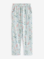 Laura Ashley Green/Pink Mosedale Posy Print 100% Cotton Blend Top And Trouser Pyjamas - Image 9 of 9