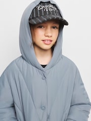 Mango Blue Hooded Padded Puffer Coat - Image 3 of 6
