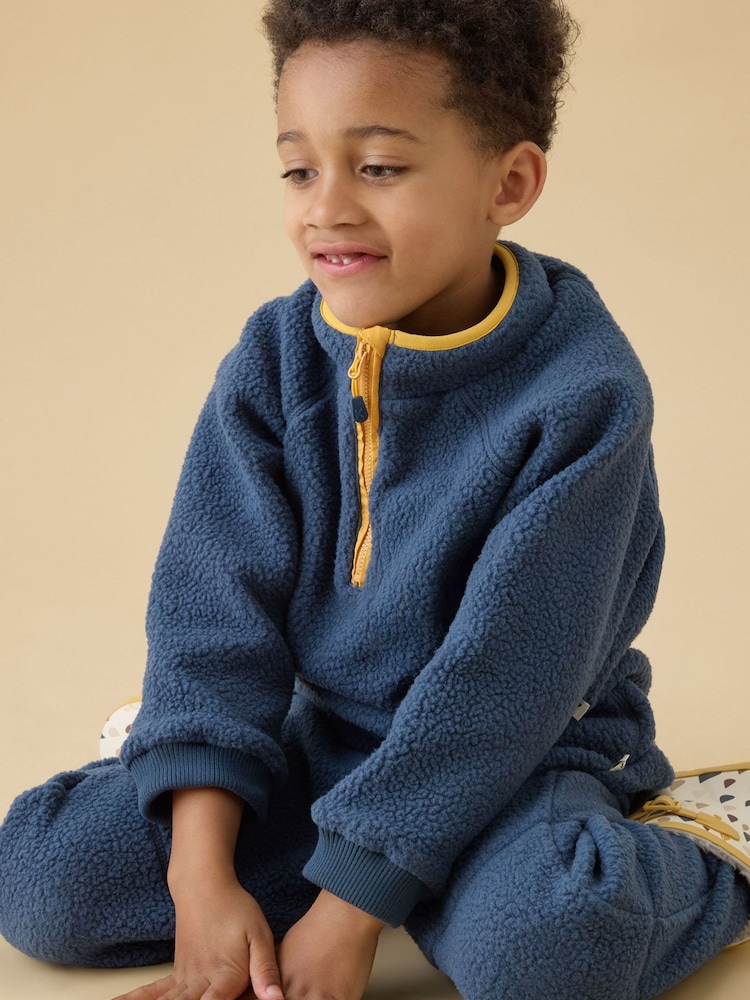 Blau - KIDLY by MORI Teal Soft Sherpa Fleece Jumper - Bild 1 von 3 Blau - KIDLY by MORI Teal Soft Sherpa Fleece Jumper - Bild 1 von 3