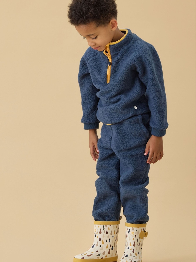 Blau - KIDLY by MORI Teal Soft Sherpa Fleece Jumper - Bild 2 von 3 Blau - KIDLY by MORI Teal Soft Sherpa Fleece Jumper - Bild 2 von 3