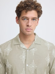 Casual Friday Green CFLeopold Camp Collar Print Shirt - Image 4 of 8