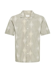 Casual Friday Green CFLeopold Camp Collar Print Shirt - Image 6 of 8