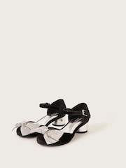 Monsoon Black Bow Velvet Two Part Shoes - Image 2 of 2