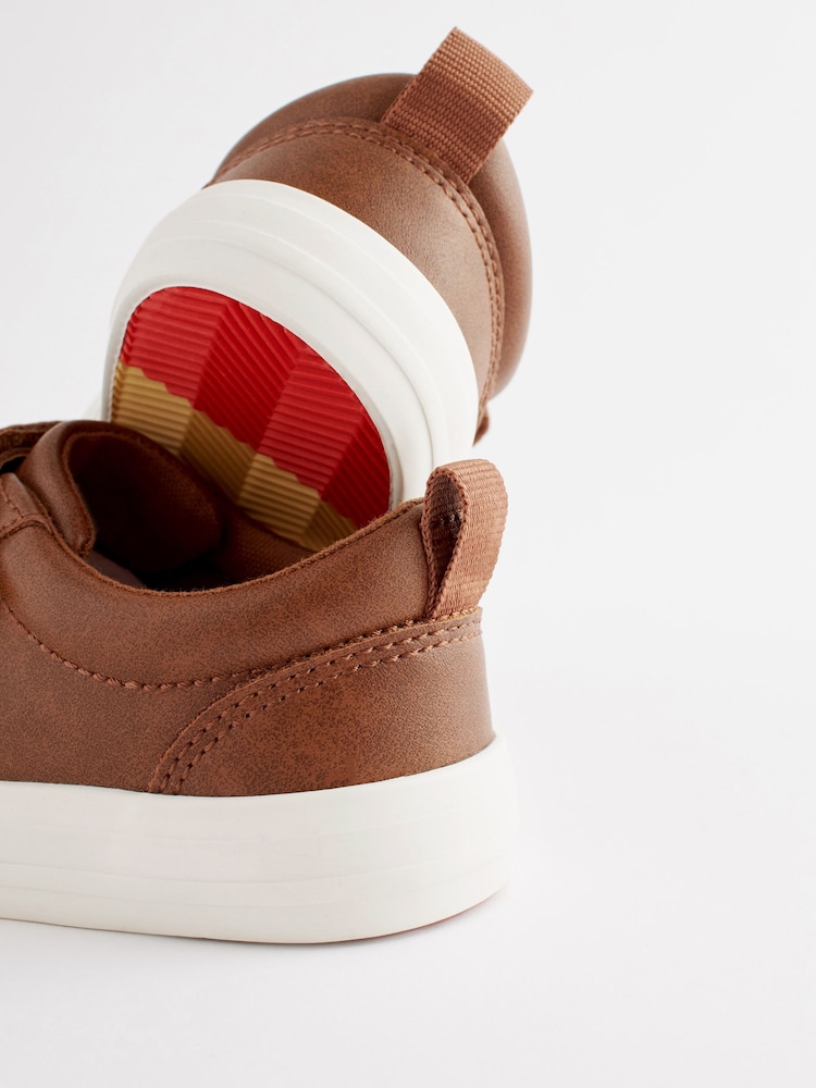 Tan Brown Wide Fit (G) Two Strap Touch Fastening Trainers - Image 6 of 7