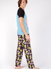 Character Blue Homer Simpsons Donut 100% Cotton Pyjamas - Image 2 of 4