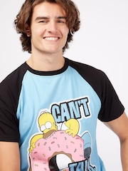 Character Blue Homer Simpsons Donut 100% Cotton Pyjamas - Image 3 of 4