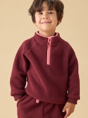 Rot - KIDLY by MORI Teal Soft Sherpa Fleece Jumper - Bild 2 von 3