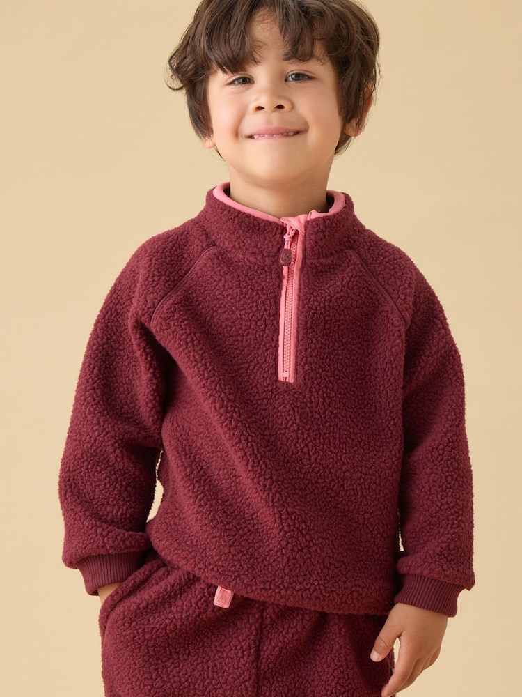 Rot - KIDLY by MORI Teal Soft Sherpa Fleece Jumper - Bild 2 von 3