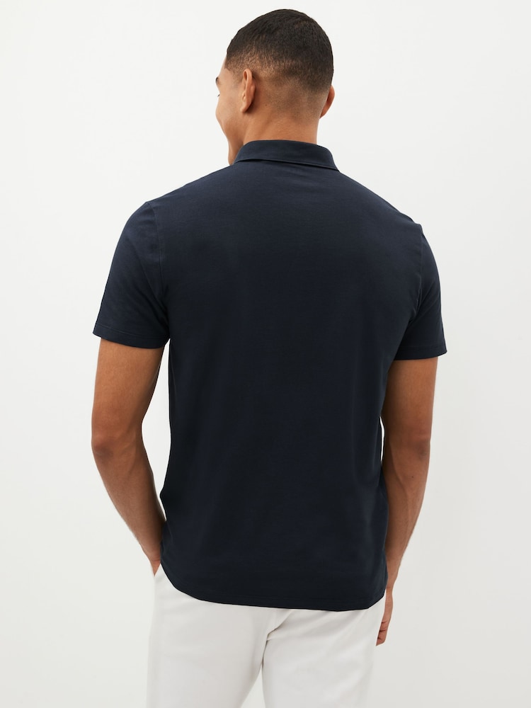 Navy Blue Regular Fit Short Sleeve Polo Shirt - Image 3 of 8