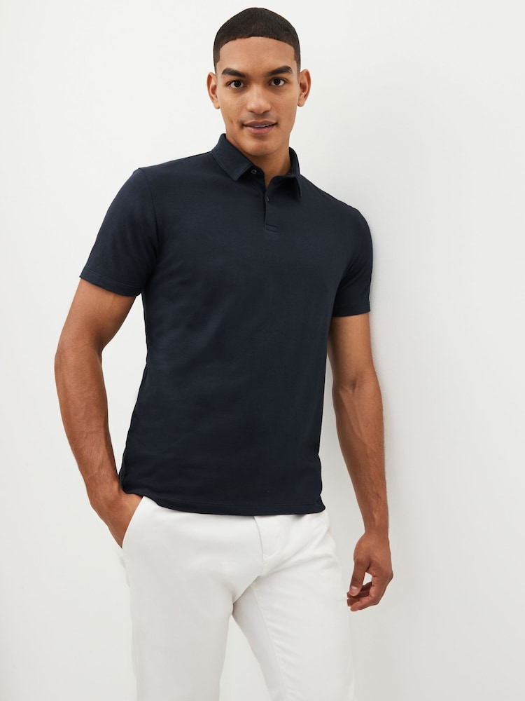 Navy Blue Regular Fit Short Sleeve Polo Shirt - Image 4 of 8