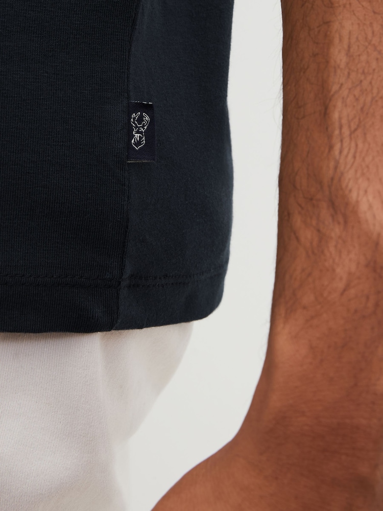 Navy Blue Regular Fit Short Sleeve Polo Shirt - Image 5 of 8