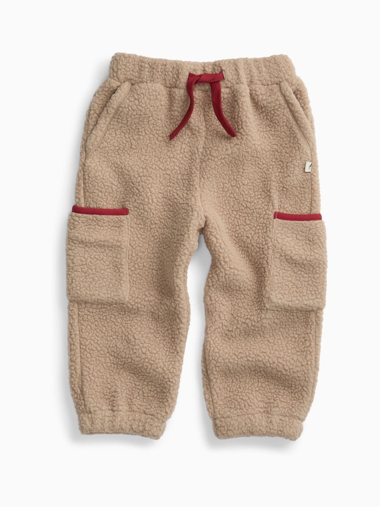 KIDLY by MORI Cream Cream Soft Sherpa Fleece Joggers With Pockets - Image 2 of 3 KIDLY by MORI Cream Cream Soft Sherpa Fleece Joggers With Pockets - Image 2 of 3