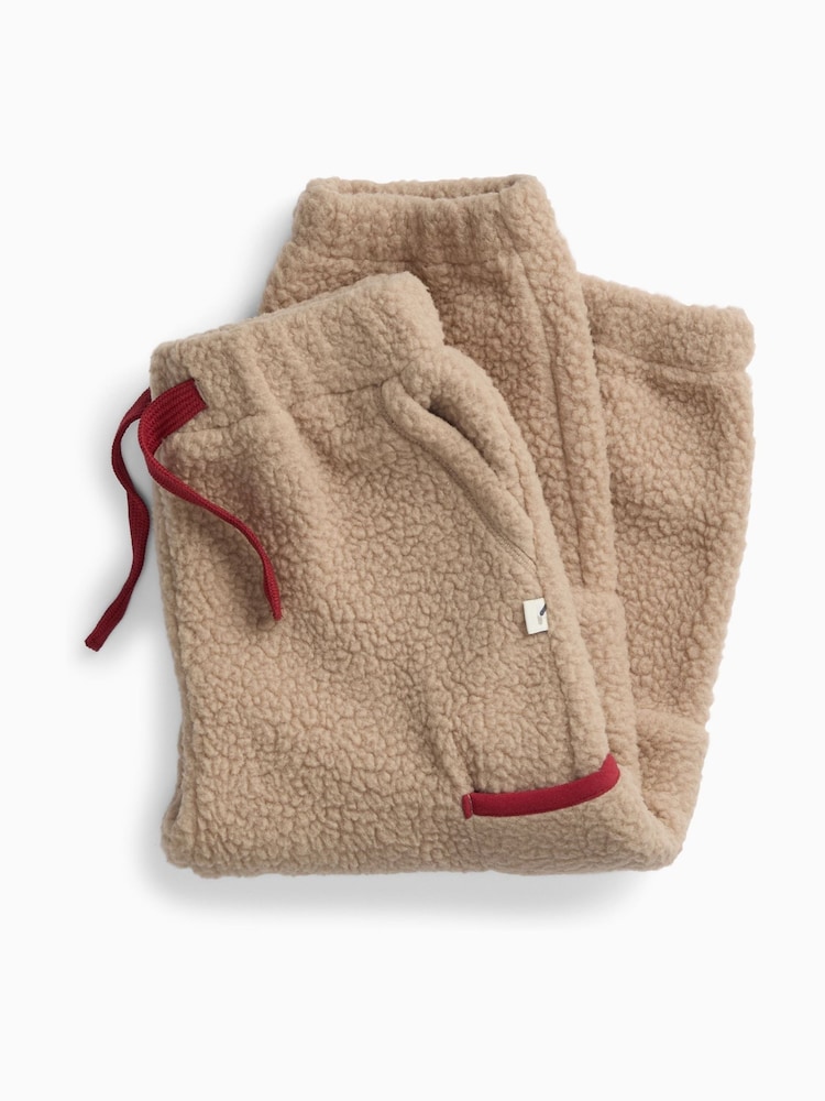 KIDLY by MORI Cream Cream Soft Sherpa Fleece Joggers With Pockets - Image 3 of 3 KIDLY by MORI Cream Cream Soft Sherpa Fleece Joggers With Pockets - Image 3 of 3