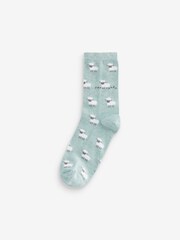 Pastel Spring Animal Print Ankle Socks 5 Pack - Image 5 of 6