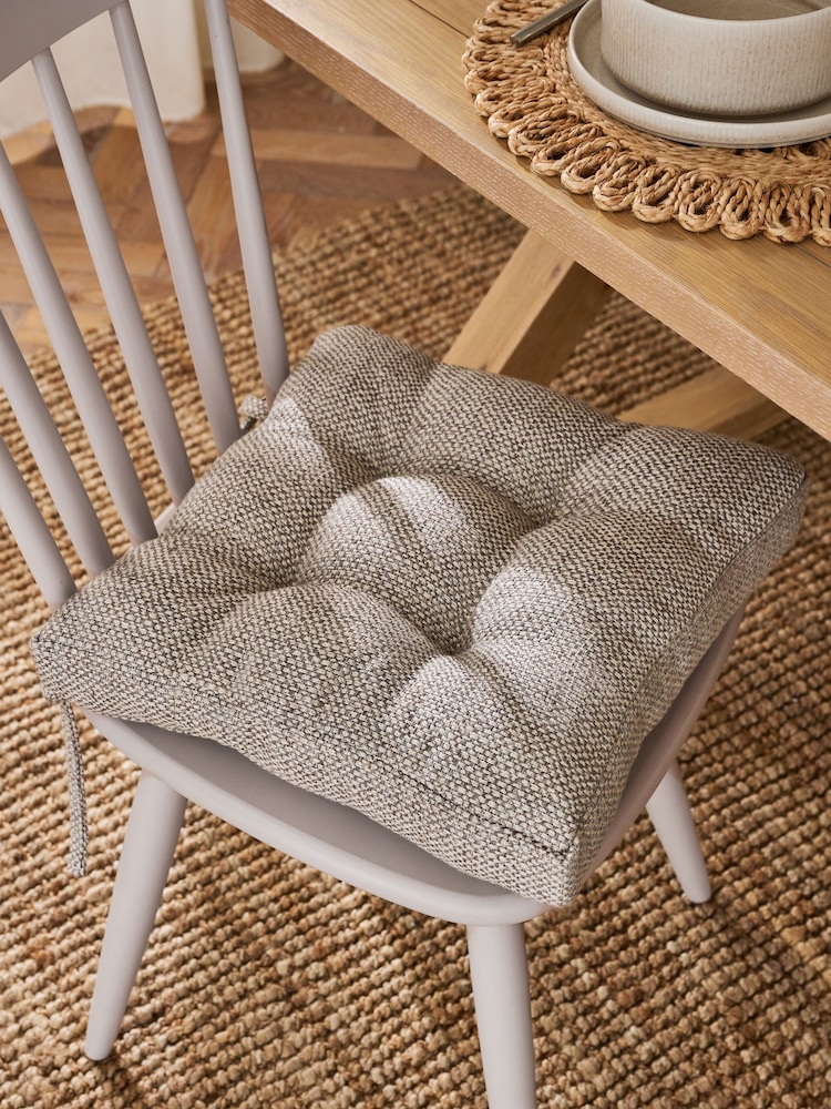 Mid Natural Chunky Weave Seat Pad - Image 1 of 3 Mid Natural Chunky Weave Seat Pad - Image 1 of 3