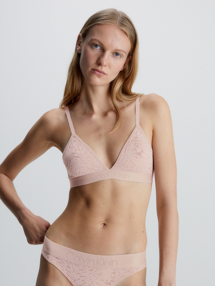 Calvin Klein Wood Intrinsic Lace Triangle Bra - Image 1 of 4