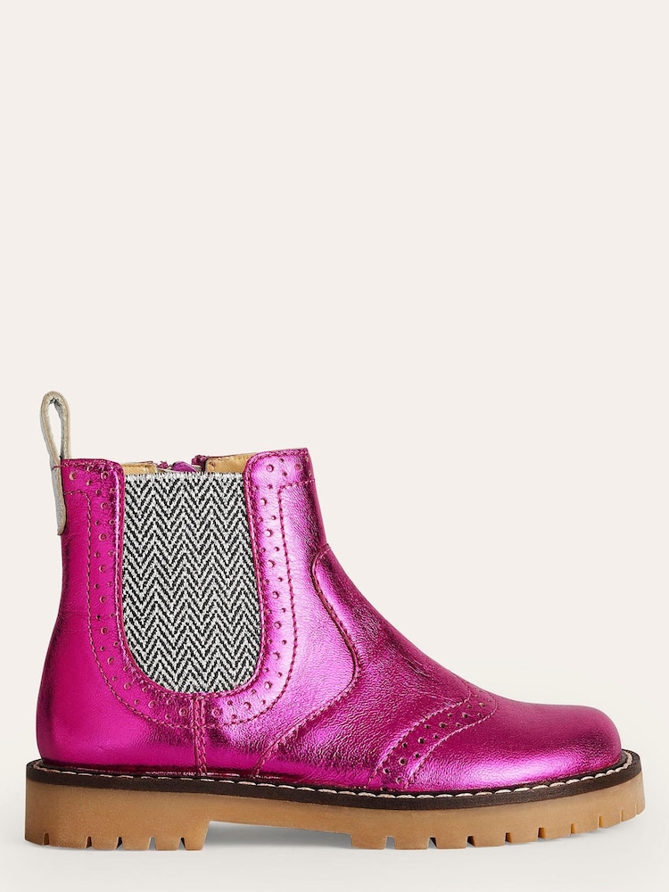 Boden Pink Leather Chelsea Boots - Image 1 of 3
