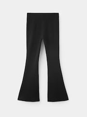 Mango Black Ribbed Flared Leggings - Image 2 of 4