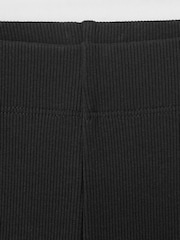 Mango Black Ribbed Flared Leggings - Image 3 of 4
