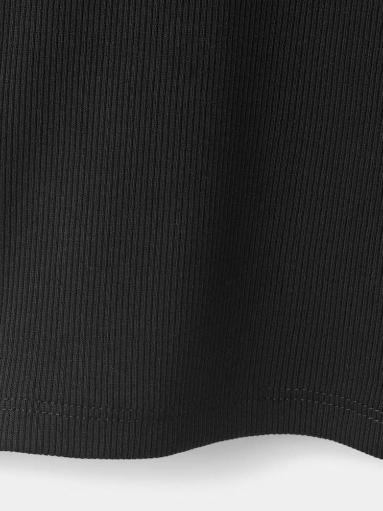 Mango Black Ribbed Flared Leggings - Image 4 of 4