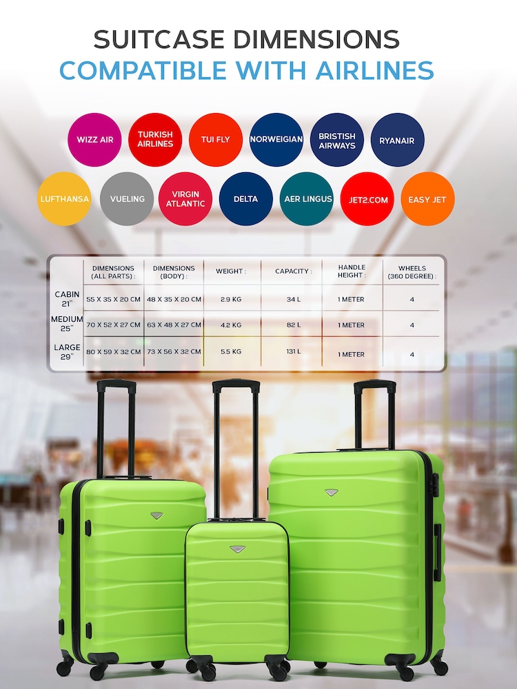 Set Of 2 Large Check-In & Small Carry-On Hardcase Travel Suitcase - Image 2 of 7