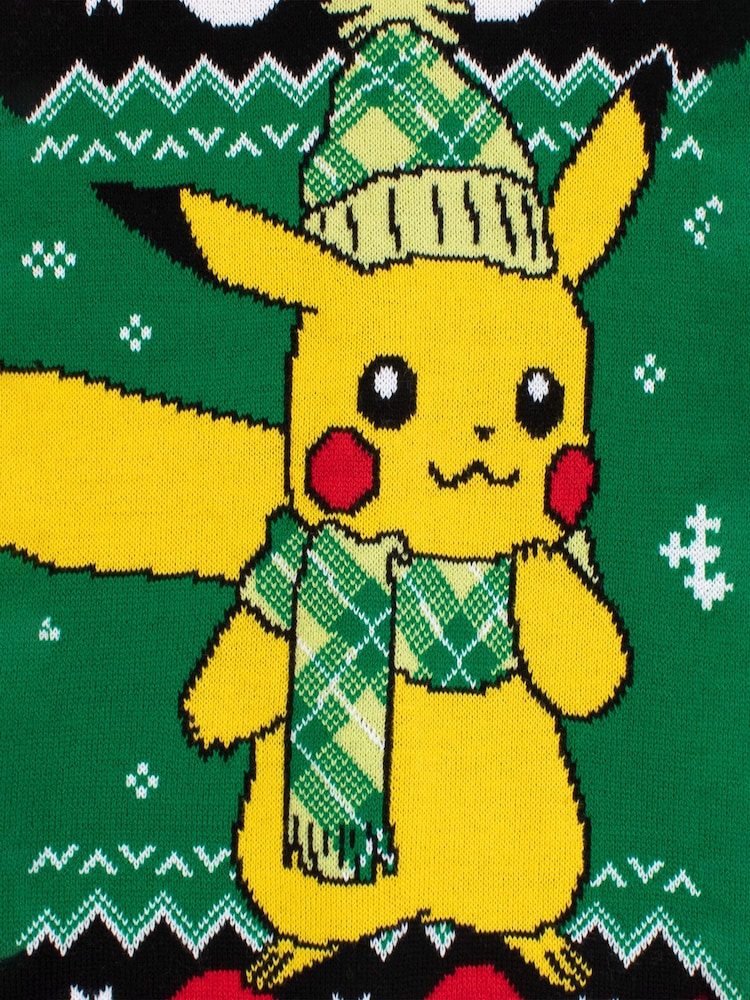 Character Green Pokemon Christmas Jumper - Image 2 of 2