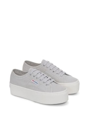Superga Grey green 2790-Cotw Linea Up And Down Trainers - Image 2 of 5