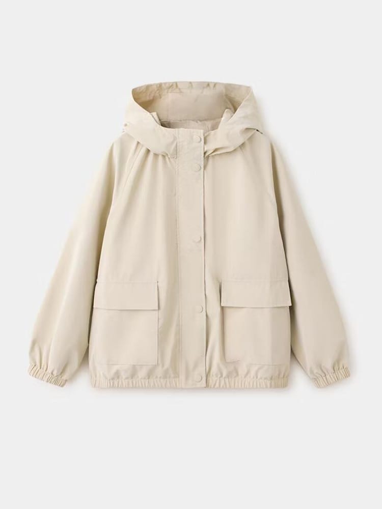 Mango Grey Hooded Raincoat - Image 1 of 4 Mango Grey Hooded Raincoat - Image 1 of 4