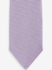 Lilac Purple Slim Textured Silk Tie - Image 3 of 4
