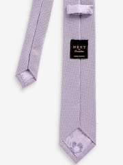 Lilac Purple Slim Textured Silk Tie - Image 4 of 4