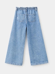 Mango Blue Elasticated Waist Wide Leg Jeans - Image 2 of 4