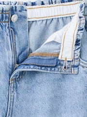 Mango Blue Elasticated Waist Wide Leg Jeans - Image 3 of 4