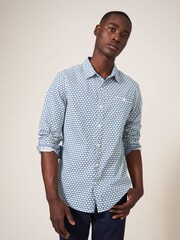 White Stuff Blue Geo Abstract Printed Shirt - Image 1 of 6