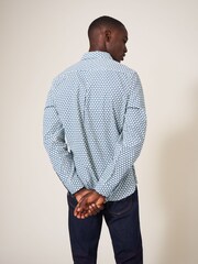White Stuff Blue Geo Abstract Printed Shirt - Image 2 of 6