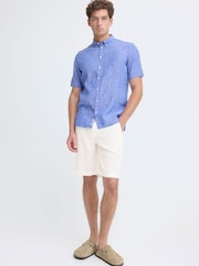 Casual Friday White Pandrup Linen Shorts - Image 3 of 4