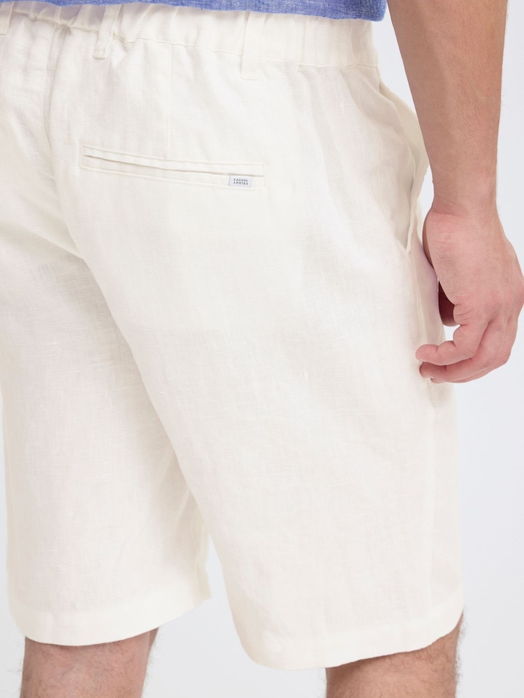 Casual Friday White Pandrup Linen Shorts - Image 4 of 4