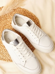 Apricot White Leather Trainers - Image 2 of 4