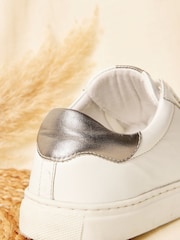 Apricot White Leather Trainers - Image 3 of 4