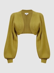 Florere Knitted Blouson Sleeve Shrug - Image 2 of 5