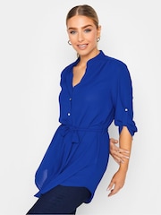 M&Co Cobalt Blue Tab Sleeve Detail Blouse - Image 1 of 4