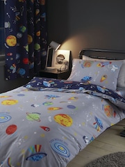 Catherine Lansfield Blue Lost In Space Reversible Duvet Cover Set - Image 2 of 4