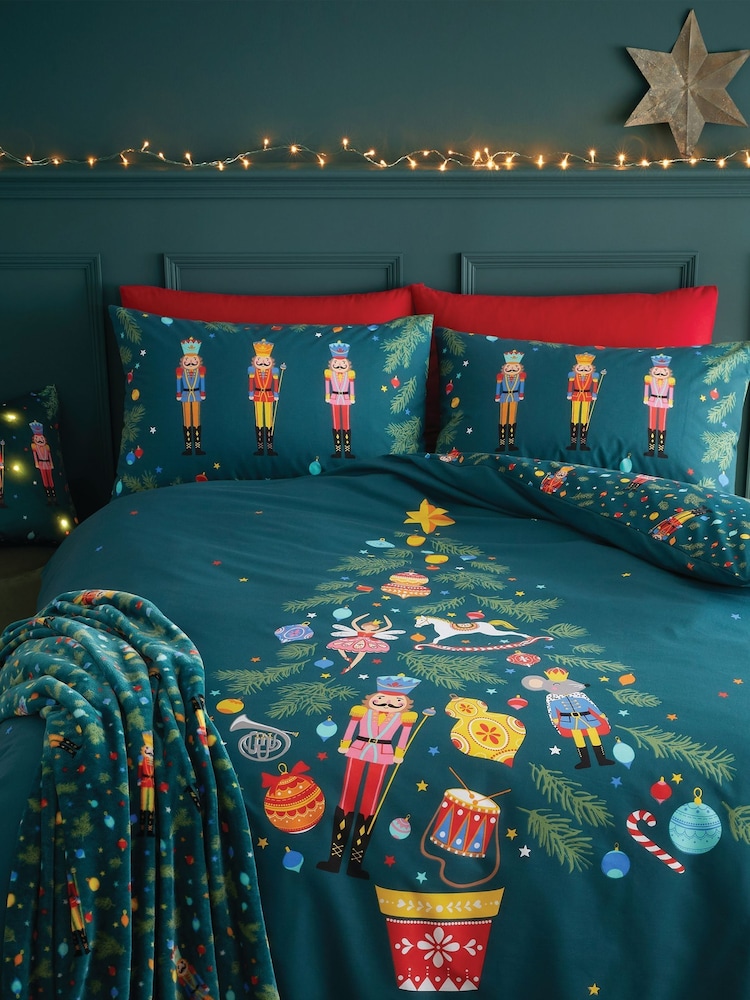 Catherine Lansfield Christmas Nutcracker Reversible Duvet Cover Set - Image 1 of 4 Catherine Lansfield Christmas Nutcracker Reversible Duvet Cover Set - Image 1 of 4