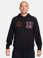 Nike Black Club Fleece French Terry Pullover Hoodie - Image 1 of 7