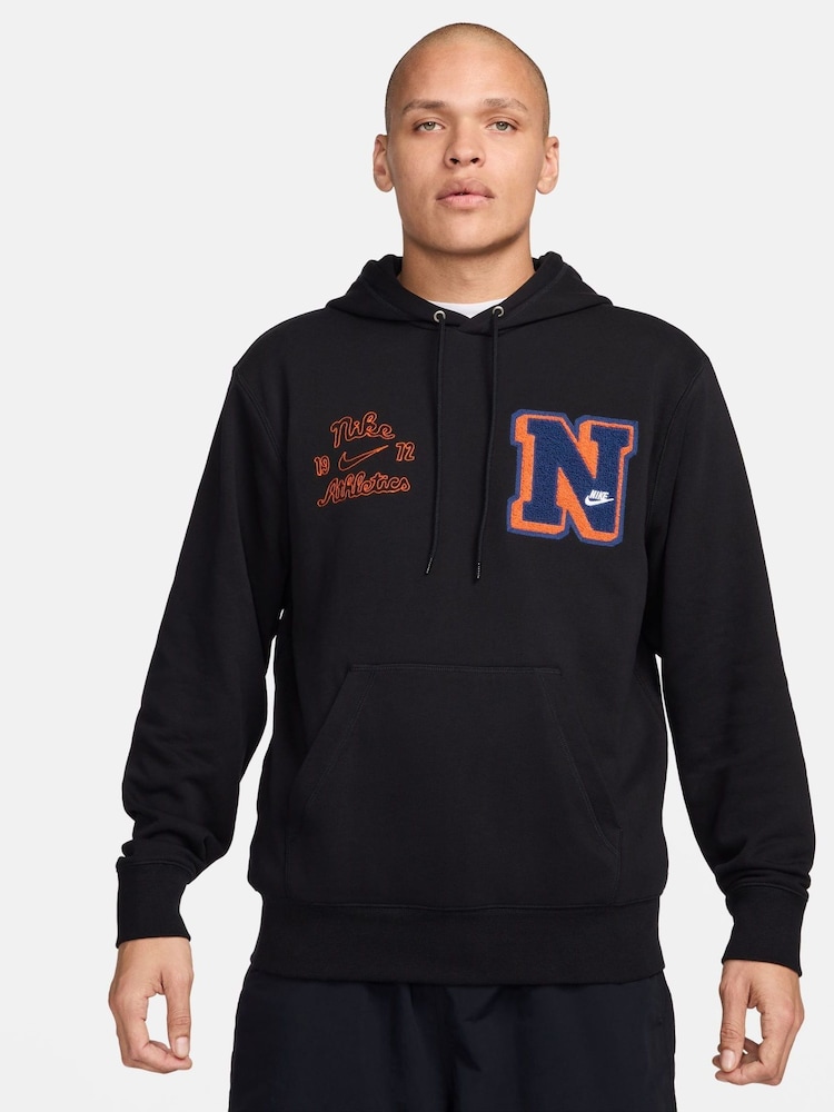 Nike Black Club Fleece French Terry Pullover Hoodie - Image 1 of 7