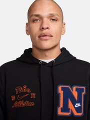Nike Black Club Fleece French Terry Pullover Hoodie - Image 3 of 7