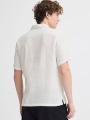 Casual Friday White Camp Collar Sauby Linen Shirt - Image 2 of 5