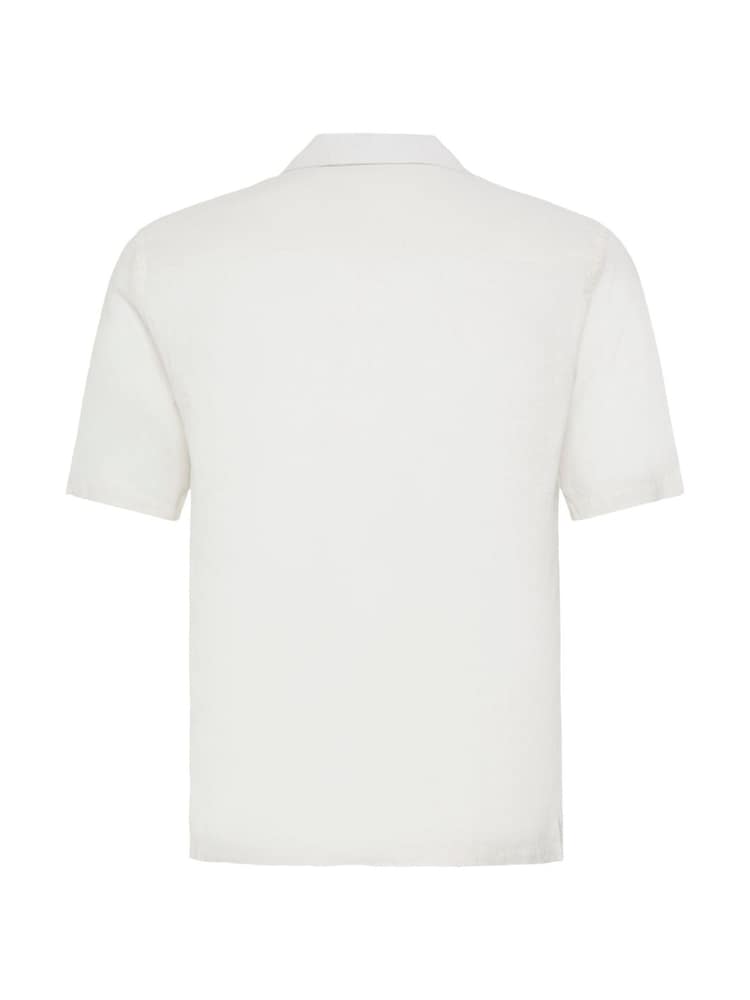 Casual Friday White Camp Collar Sauby Linen Shirt - Image 5 of 5 Casual Friday White Camp Collar Sauby Linen Shirt - Image 5 of 5